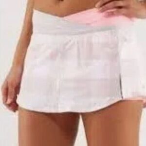 Lululemon Run: Pace Skirt Gros Gingham Dune Bleached Coral